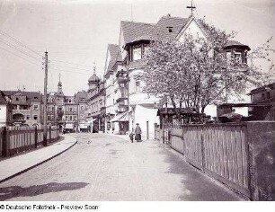 Weißer Hirsch (Dresden-Weißer Hirsch). Schulstraße (Luboldtstraße). Blick nach Nordost zur Bautzner Landstraße