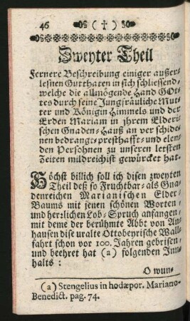 Zweyter Theil. Fernere Beschreibung einiger außerlesnen Gutthaten ...