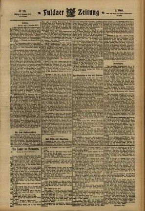 Zweite Ausgabe vom Freitag, den 08. Dezember 1911.