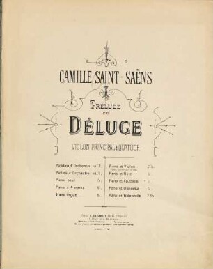 Prélude du déluge : piano et violoncelle