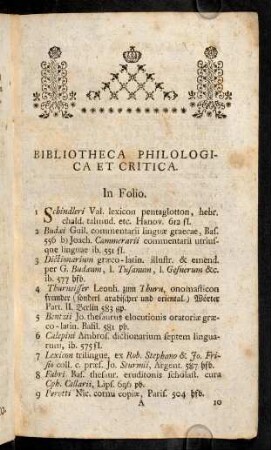 1-32, Bibliotheca Philologica et critica.