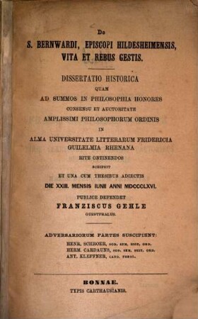 De S. Bernwardi, episcopi Hildesheimensis, vita et rebus gestis