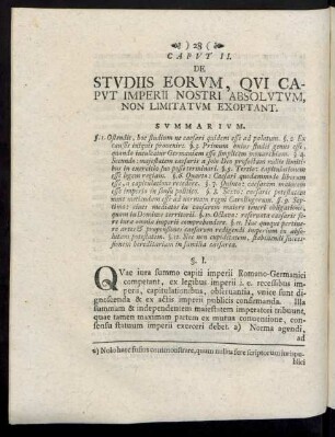 Capvt II. De Stvdiis Eorvm, Qvi Capvt Imperii Nostri Absolvtvm, Non Limitatvm Exoptant.
