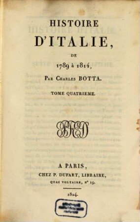 Histoire d'Italie, de 1789 à 1814. 4