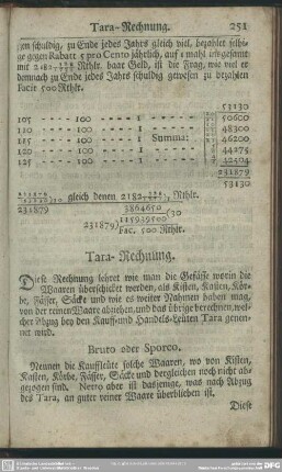 Tara-Rechnung
