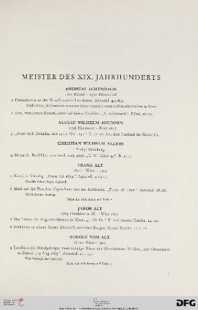 Meister des XIX. Jahrhunderts (Nr.1-589)