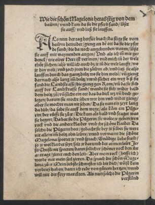 Wie die schön Magelona herab stig von dem bawm ...
