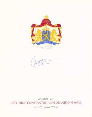 Seine Königliche Hoheit Prinz Constantijn von Oranien-Nassau