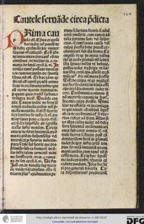 Prima cautela est, episcopus et quilibet iudex non potest neque debet excommunicare universitatem vel collegium.