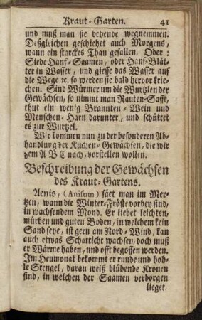 Beschreibung der Gewächsen des Kraut-Gartens.