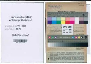 Entnazifizierung Josef Schiffer , geb. 10.02.1895 (Baecker)