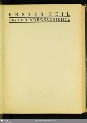 Erster Teil: Ur- Und Vorgeschichte