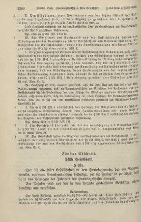 Fünfter Abschnitt. Stille Gesellschaft