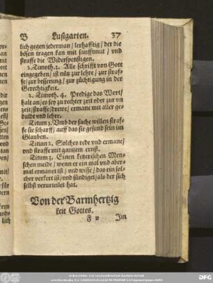 Von der Barmhertzigkeit Gottes.
