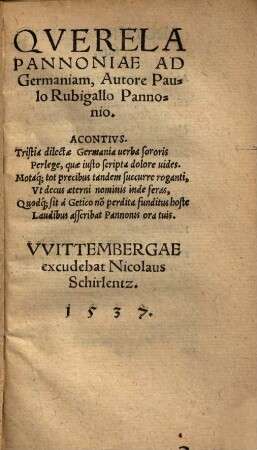 Querela Pannoniae ad Germaniam