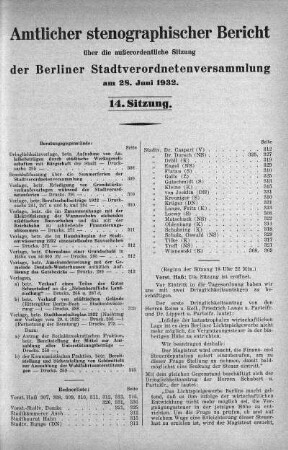 Sitzung 14, 28. Juni 1932