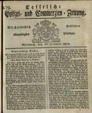 Nr. 79, Mittwoch, den 1sten October 1817