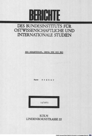 Die Sowjetunion, China und die EWG
