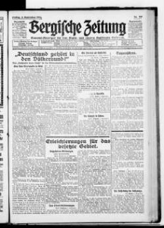 Bergische Zeitung. 1922-1935