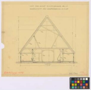 Estebrügge ([Landkreis Jork]): Hof Johann Quast, Nummer 11. Hauptgebäude (Querschnitt)