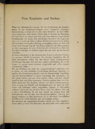 Vom Kranksein und Sterben