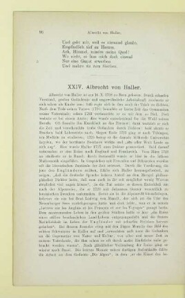 XXIV. Albrecht von Haller