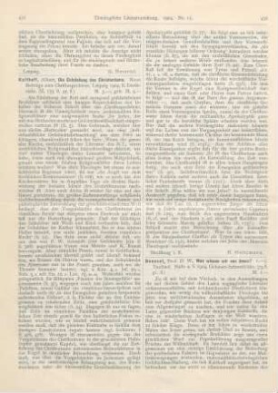 431-432 [Rezension] Kalthoff, Albert, Die Entstehung des Christentums