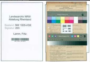 Entnazifizierung Fritz Lamm , geb. 31.12.1902 (Dipl.-Kolonialwirt)