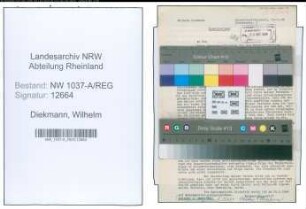 Entnazifizierung Wilhelm Diekmann , geb. 00.00.0000 ()