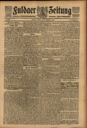 Zweite Ausgabe vom Freitag, den 04. Dezember 1908.