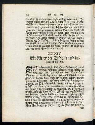 XXXIV. Ein Ritter der Disciplin und des weissen Adlers.