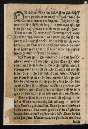 O Reicher Got im höchsten sal/ hilff || mir probieren maß vn zal/