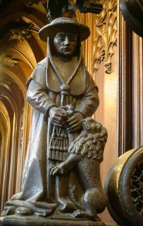 Frankreich. Midi Pyrenees. Aveyron. Rodez. Kathedrale Notre Dame. Chorgestühl von Andre Sulpice 15 Jahrhundert. Detail