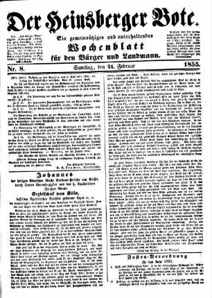 Der Heinsberger Bote. 1851-1857