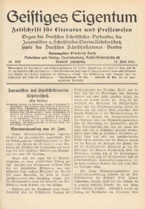 Heft 18 (15. Juni 1913)