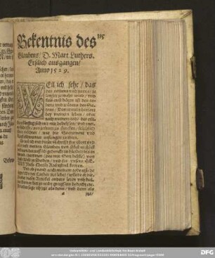 Bekentnis des Glaubens/ D. Mart. Luthers. Erstlich ausgangen/ Anno 1529.