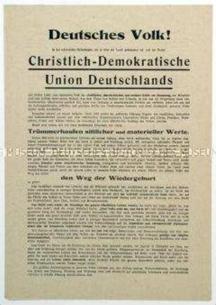 Aufruf der CDU-Landesverbandes Sachsen zum Wiederaufbau