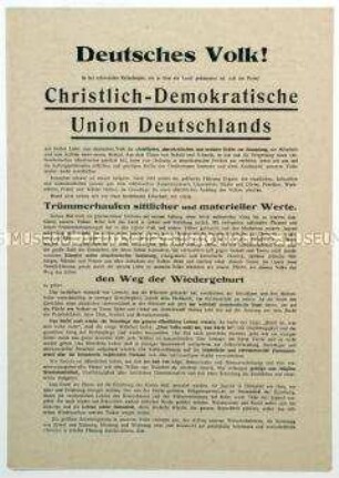 Aufruf der CDU-Landesverbandes Sachsen zum Wiederaufbau