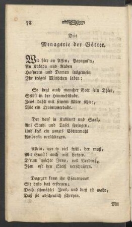 Die Menagerie der Götter