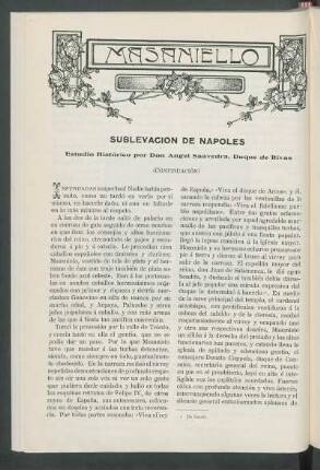 Masaniello.: Sublevación de Napolés