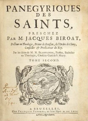 Panégyriques des Saints, 2
