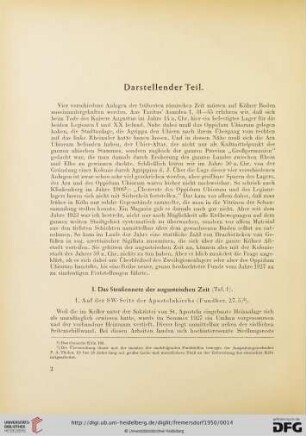 I. Das Straßennetz der augusteischen Zeit (Taf.1)