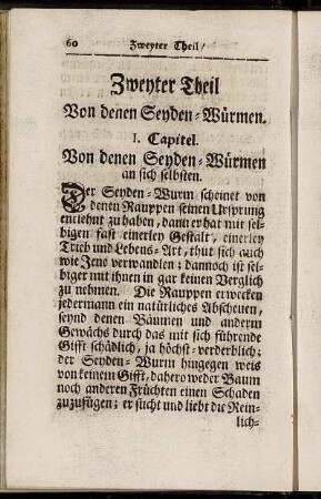 Zweyter Theil Von denen Seyden-Würmen.