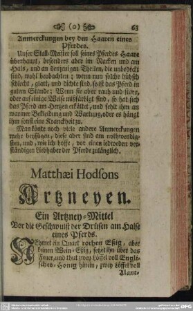 Matthaei Hodsons Artzneyen