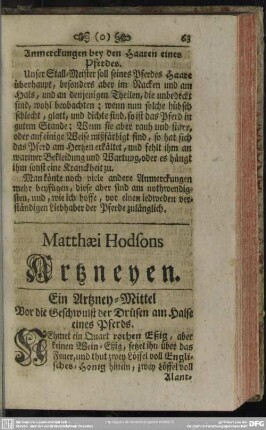 Matthaei Hodsons Artzneyen