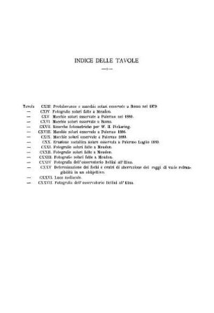 INDICE DELLE TAVOLE