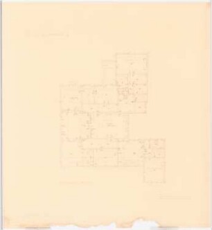 Villa von der Heydt, Berlin-Tiergarten Umbau: Grundriss Obergeschoss Einzeichnungen von Zählern 1:100