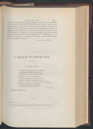Hojas de un libro de viaje.