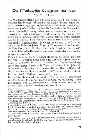 Die Uffenbachsche Evangelien-Harmonie