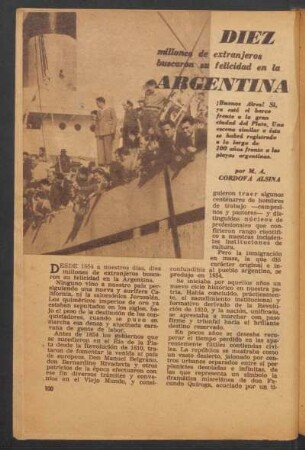 Diez millones de extranjeros buscaron su felicidad en la Argentina